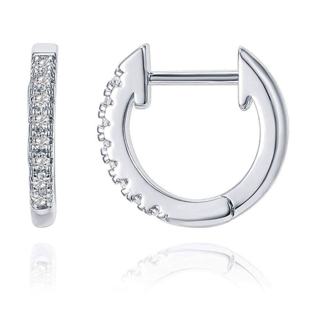 Silver huggie hoop earrings
